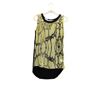 Margit Brandt Sleeveless Snake Print High-Low Tunic Top